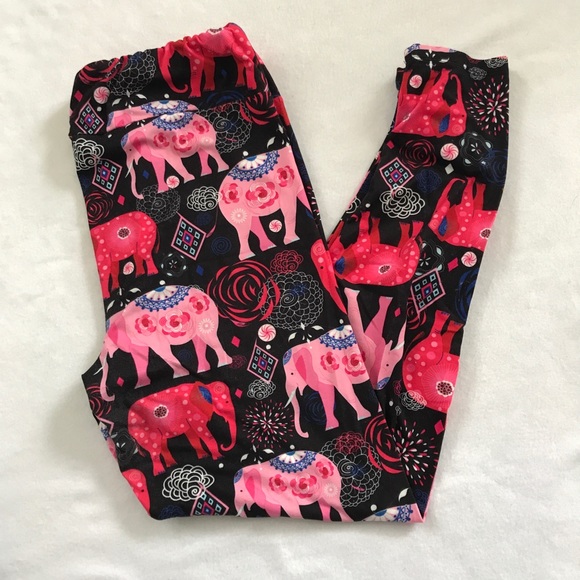 fabulegs Pants - Fabulegs Tuskers/pink elephant legging size L